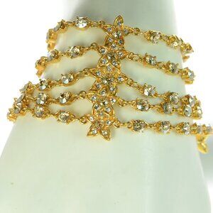 Oscar de la Renta Gold-tone Crystal Toggle Bracelet